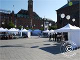 Pop up gazebo FleXtents PRO Steel 3x3 m Blue, incl. 4 decorative curtains