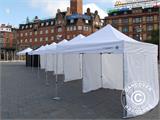 Pop up gazebo FleXtents PRO Steel 3x3 m Latte, incl. 4 decorative curtains