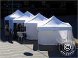 Pop up gazebo FleXtents PRO Steel "Wave" 3x3 m White, incl. 4 decorative curtains