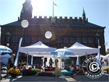 Pop up gazebo FleXtents PRO Steel 3x3 m Latte, incl. 4 decorative curtains