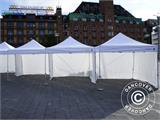 Pop up gazebo FleXtents PRO Steel "Wave" 3x3 m White, incl. 4 decorative curtains