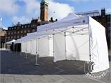 Pop up gazebo FleXtents PRO Steel "Wave" 3x3 m White, incl. 4 decorative curtains