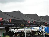 Tente Pliante FleXtents Xtreme 3x3m Noir, avec 4 cotés