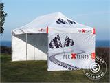 Pop up gazebo FleXtents Xtreme 50 with full digital print, 4x8 m, incl. 4 sidewalls