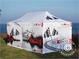 Tente pliante FleXtents PRO avec impression numérique, 3x3m, incl. 4 parois