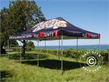 Tente pliante FleXtents PRO avec impression numérique, 3x3m, incl. 4 parois