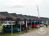 Pop up gazebo FleXtents PRO Steel 3x3 m Black, incl. 4 decorative curtains