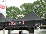 Pop up gazebo FleXtents PRO Steel 4x4 m Black, Flame retardant, incl. 4 sidewalls