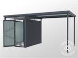 Garden shed w/skylight + overhang, 4.9x2.45x2.26 m, Anthracite