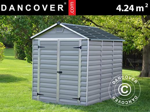 Polycarbonate Garden shed SkyLight, Palram/Canopia, 1.85x2.29x2.17 m, Grey