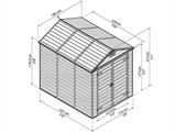 Polykarbonat redskapsbod SkyLight, Palram/Canopia, 1,85x2,29x2,17m, Midnatt grå