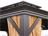 Gazebo San Bruno w/curtains and mosquito net, 3x4 m, Brown