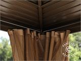 Gazebo San Bruno w/curtains and mosquito net, 3x4 m, Brown