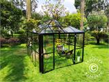 Orangerie/Pavillon Glas 8,7m², 2,95x2,95x2,7m, mit Fundament, schwarz