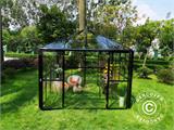 Orangerie/Pavillon Glas 8,7m², 2,95x2,95x2,7m, mit Fundament, schwarz