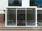 Cenador pérgola bioclimática San Pablo con puertas correderas, 3x4m, Blanco