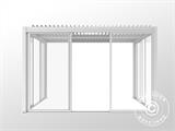 Pergola bioclimatique San Pablo avec portes coulissantes, 3x4m, Blanc