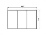 Cenador pérgola bioclimática San Pablo con puertas correderas, 4x4m, Negro