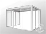 Cenador pérgola bioclimática San Pablo con puertas correderas, 4x4m, Blanco