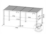 Pergola bioclimatique San Pablo avec portes coulissantes, 3x5,8m, Noir