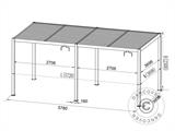 Pergola bioclimatique San Pablo avec portes coulissantes, 4x5,8m, Blanc