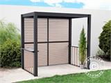 Komplett grillpergola San Juan, 2,5x1,5x2,3m, Svart/Tre-look