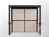 Komplett grillpergola San Juan, 2,5x1,5x2,3m, Svart/Tre-look