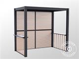 Komplett grillpergola San Juan, 2,5x1,5x2,3m, Svart/Tre-look