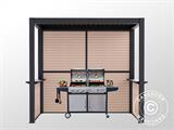 Komplett grillpergola San Juan, 2,5x1,5x2,3m, Svart/Tre-look