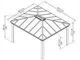 Gazebo Dallas 3.64x4.26 m, Anthracite