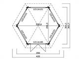 Wooden Gazebo Alicante, hexagonal 3.5x3.03x3,07 m, 44 mm, Natural