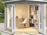 Wooden Gazebo Brittany, 2.4x2.4x2.41 m, 40 mm, Light Grey