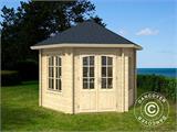 Wooden Gazebo Provence, hexagonal 3.5x3.03x3.18 m, 44 mm, Natural