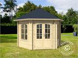 Wooden Gazebo Provence, hexagonal 3.5x3.03x3.18 m, 44 mm, Natural