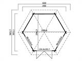 Pudiust aiapaviljon Provence, kaheksanurkne, 3,5x3,03x3,18m, 44mm, Naturaalne