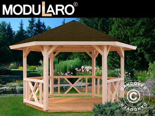 Houten tuinpaviljoen, 3,37x3,37x3,13m, 9,9m², Naturel