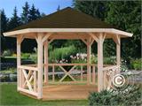 Wooden Gazebo, 3.37x3.37x3.13 m, 9.9 m², Natural