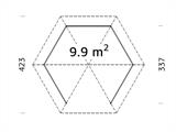 Medinė pavėsinė, 3,37x3,37x3,13m, 9,9m², Natūrali