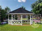 Wooden Gazebo w/Wooden floor, 4.65x4.65x3.46 m, 18 m², Natural