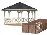 Wooden Gazebo w/Wooden floor, 4.65x4.65x3.46 m, 18 m², Natural