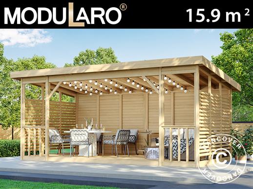 Wooden Gazebo Sion, 5.6x2.84x2.64 m, 15.9 m², Natural