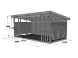 Wooden Gazebo Sion, 5.6x2.84x2.64 m, 15.9 m², Natural