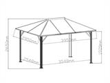 Paviljong Santa Barbara m/gardiner og myggnetting, 3x4m, Svart