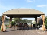 Gazebo San Jose con tendine e zanzariera, 3,6x5m, Ottone/Beige