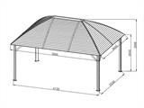 Gazebo San Jose con tendine e zanzariera, 3,6x5m, Ottone/Beige