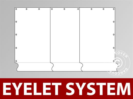 Mur d'extrémité Semi Pro 5m avec entrée étroite, œillets, Blanc