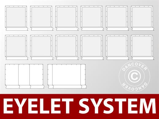 Seitenwand-Set mit Panoramafenstern für Partyzelt Exclusive, 6x12m, weiß, flammfest