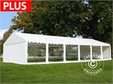 Seitenwand-Set mit Panoramafenstern für Partyzelt Exclusive, 6x12m, weiß, flammfest