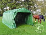 Livestock shelter 3.77x7.3x3.18 m, PVC, Green