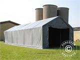 Storage shelter PRO 4x12x2x3.1 m, PVC, Grey